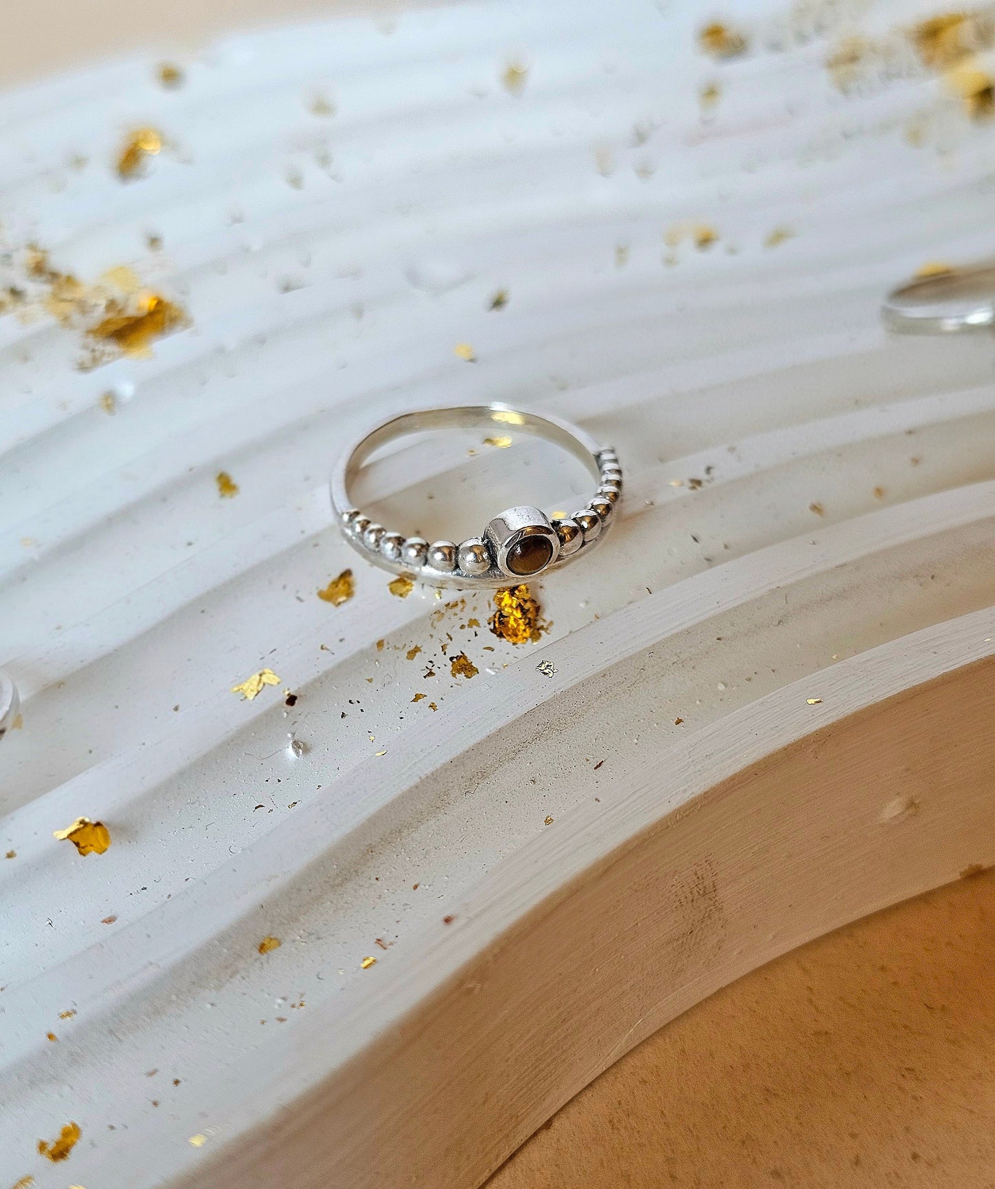 Minimalist Beaded Stacking Ring