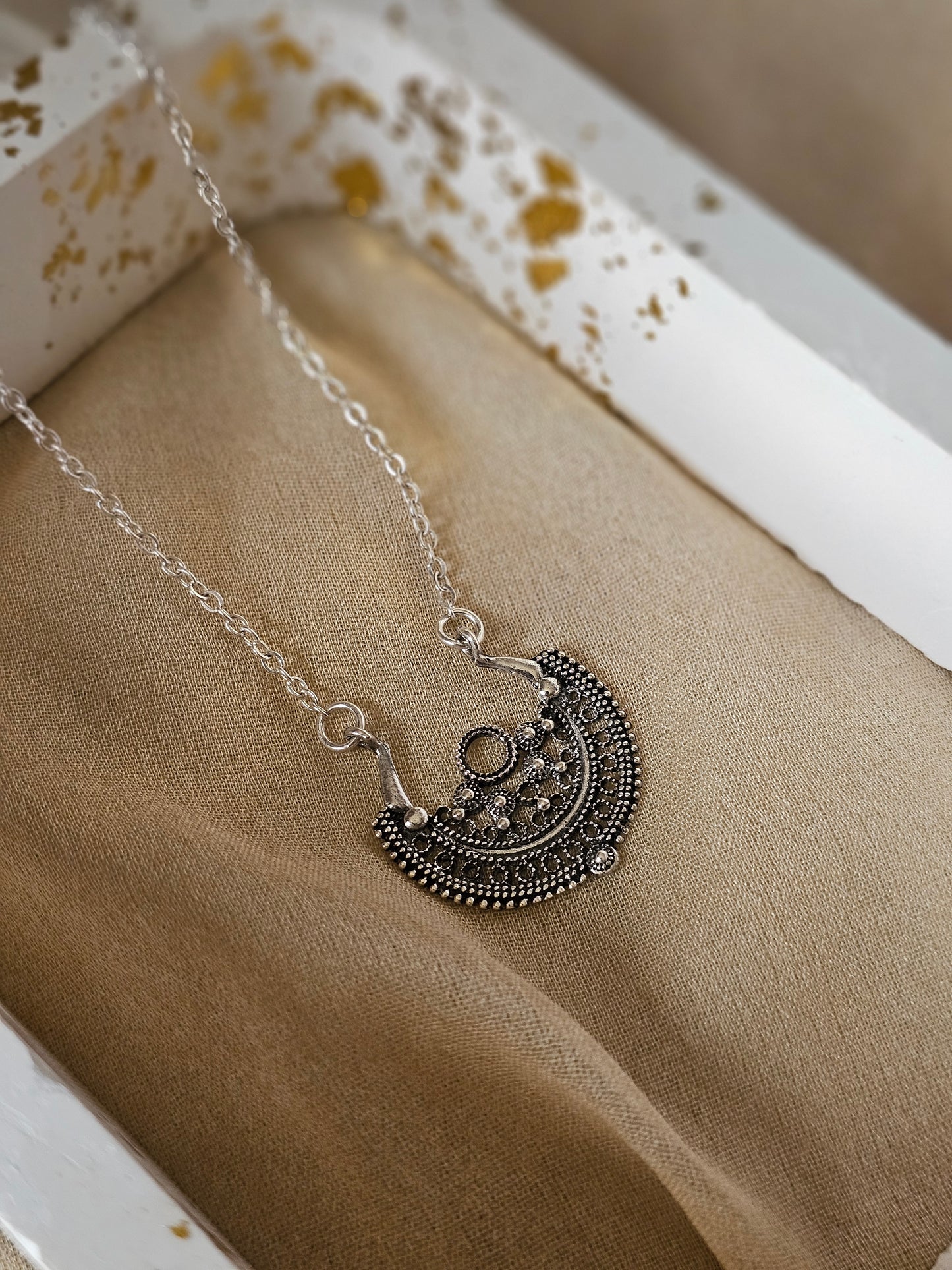 Vintage Half-Moon Necklace