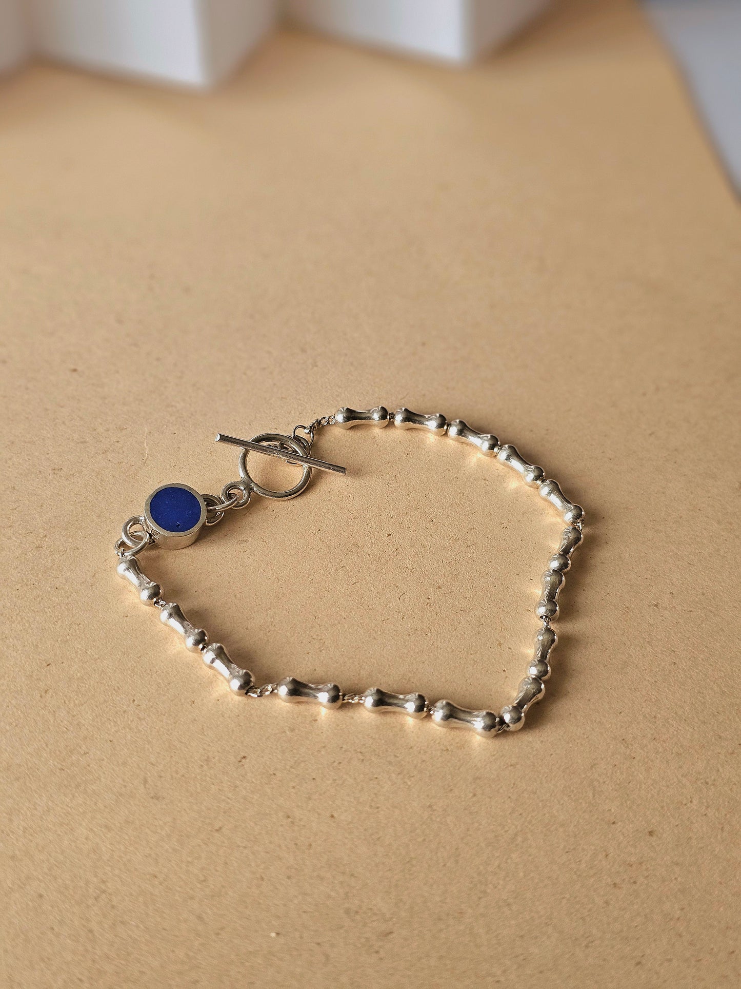 The Royal Beaded-Link Silver Bracelet