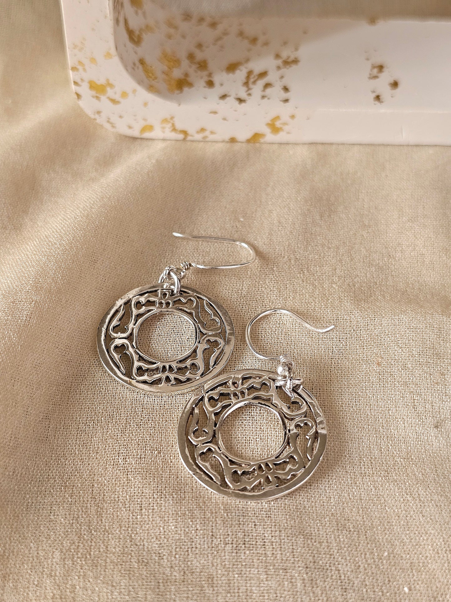 Arabesque Medallion Drop Earrings