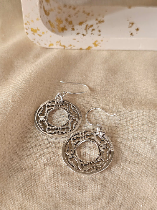 Arabesque Medallion Drop Earrings
