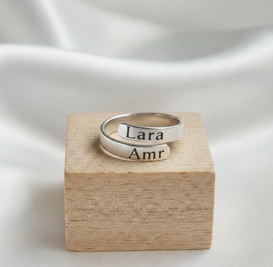 Double Name Wrap Ring
