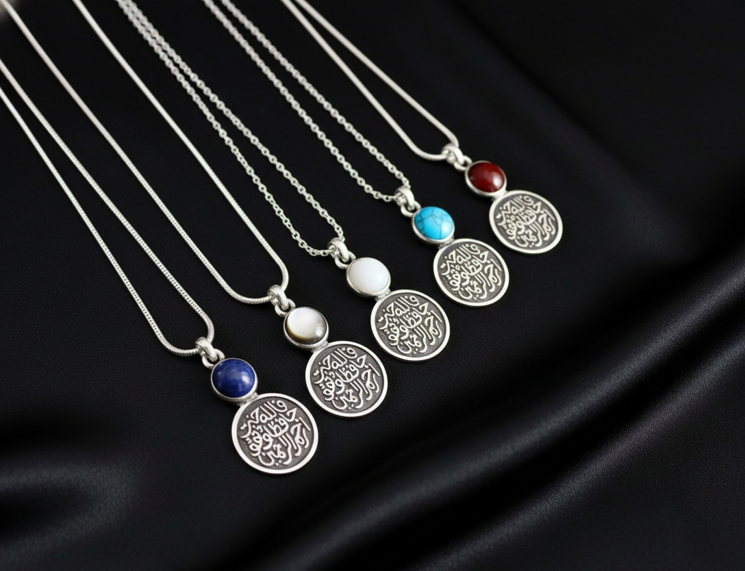 Custom Script necklace with  Stone