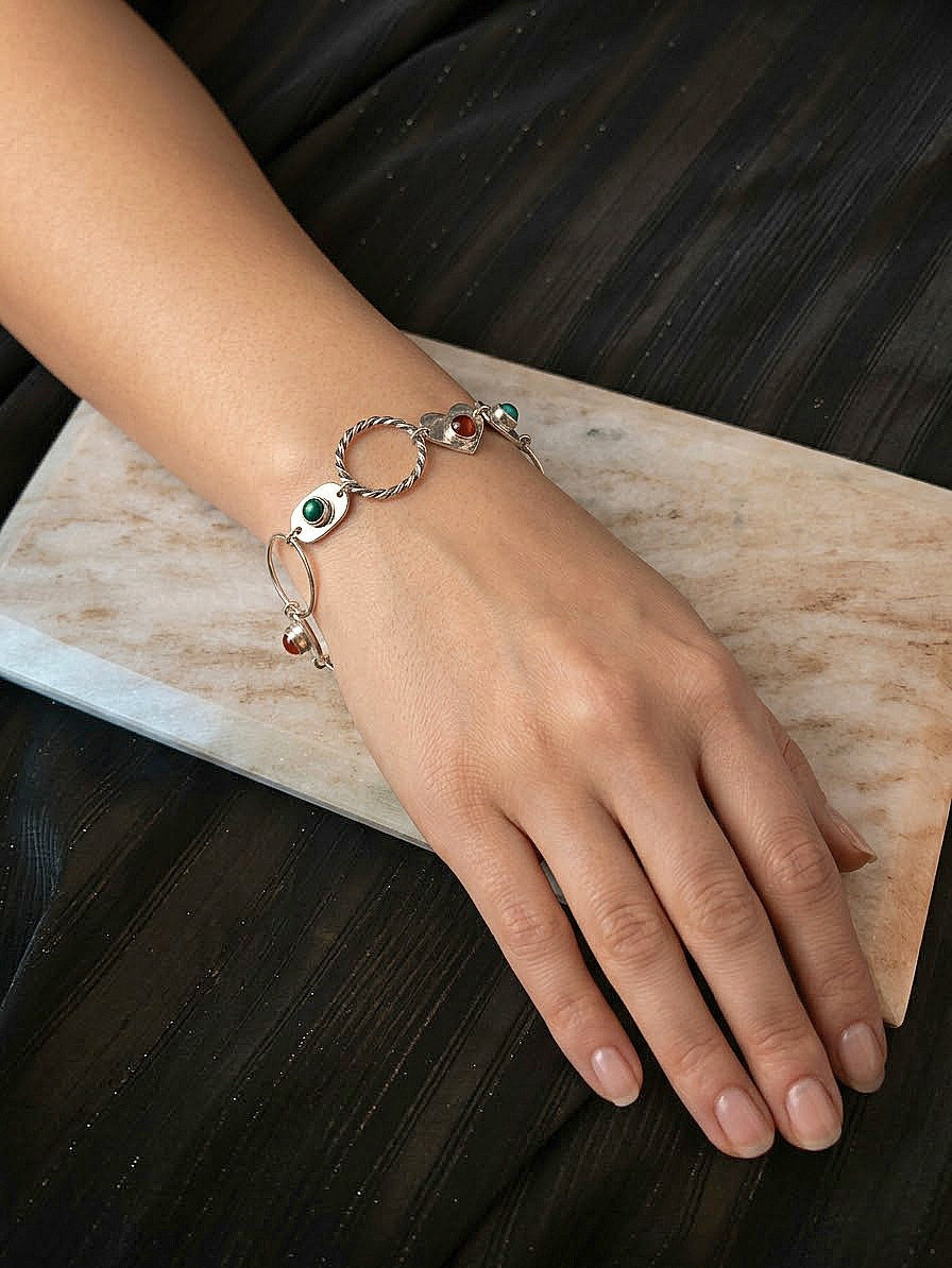 Heart & Ring Link Bracelet