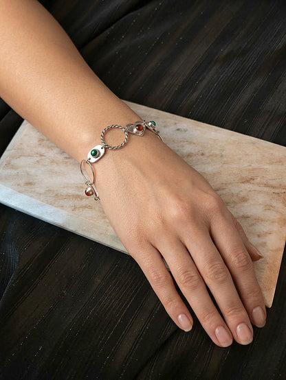 Heart & Ring Link Bracelet