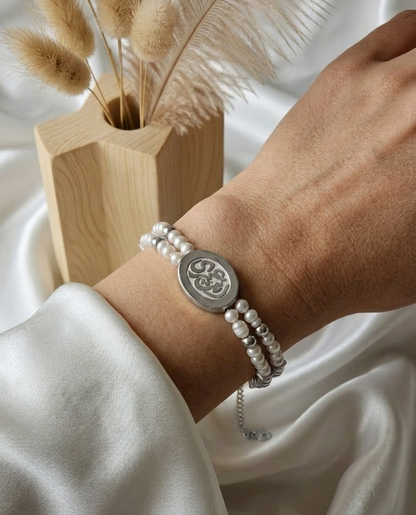 إنت عمرى Double-Strand Pearl Bracelet