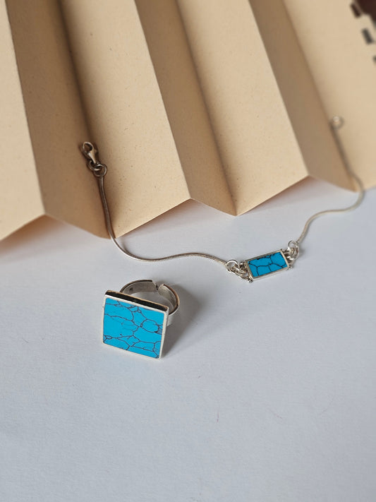 Geometric Turquoise Set