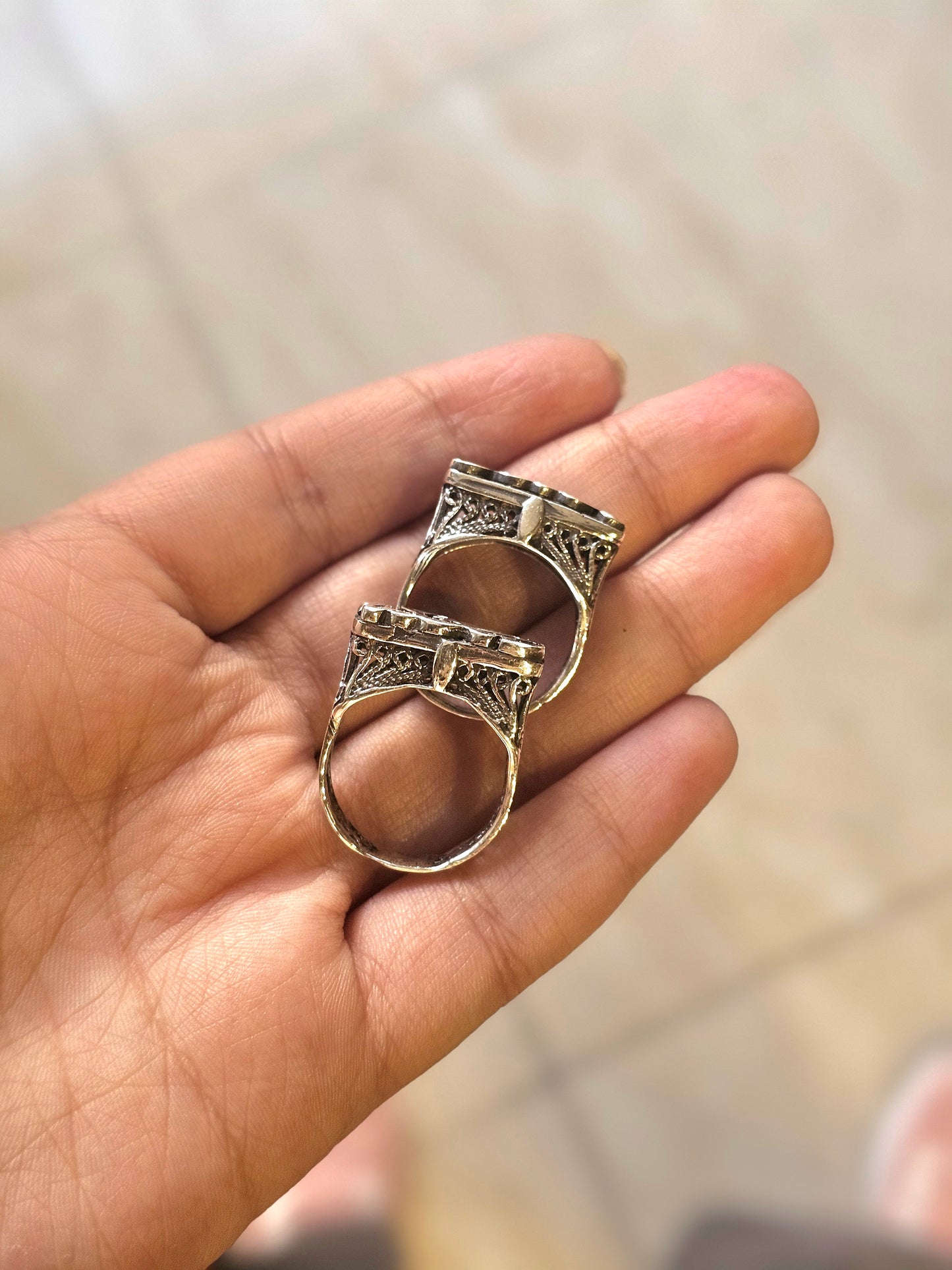 Personalized Vintage Filigree Signet Ring