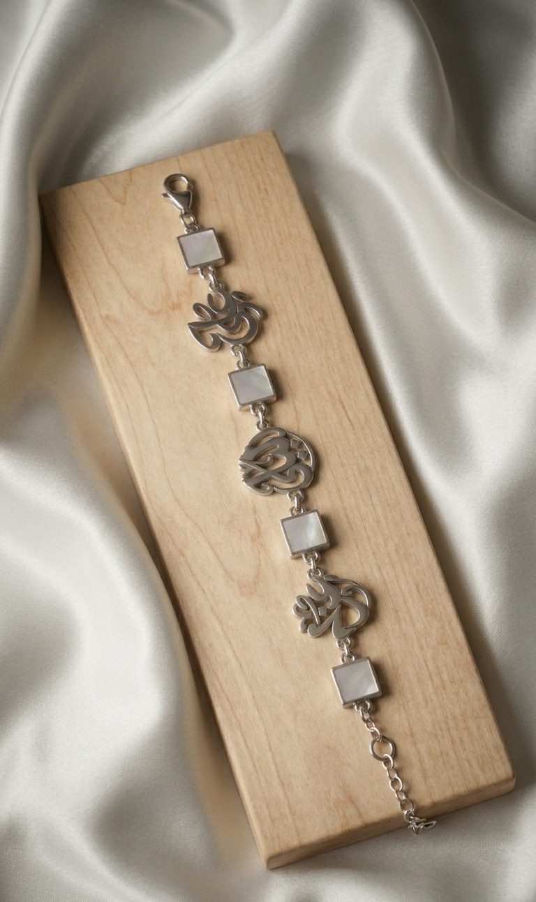 Customizable Bracelet with Mother of Pearl stone