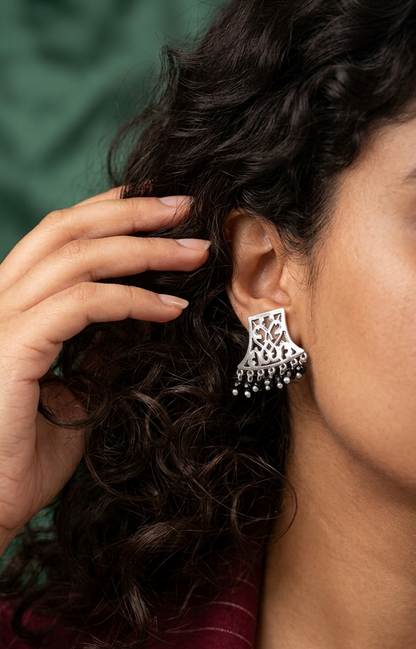 Nubian Grace Earrings with onyx beads