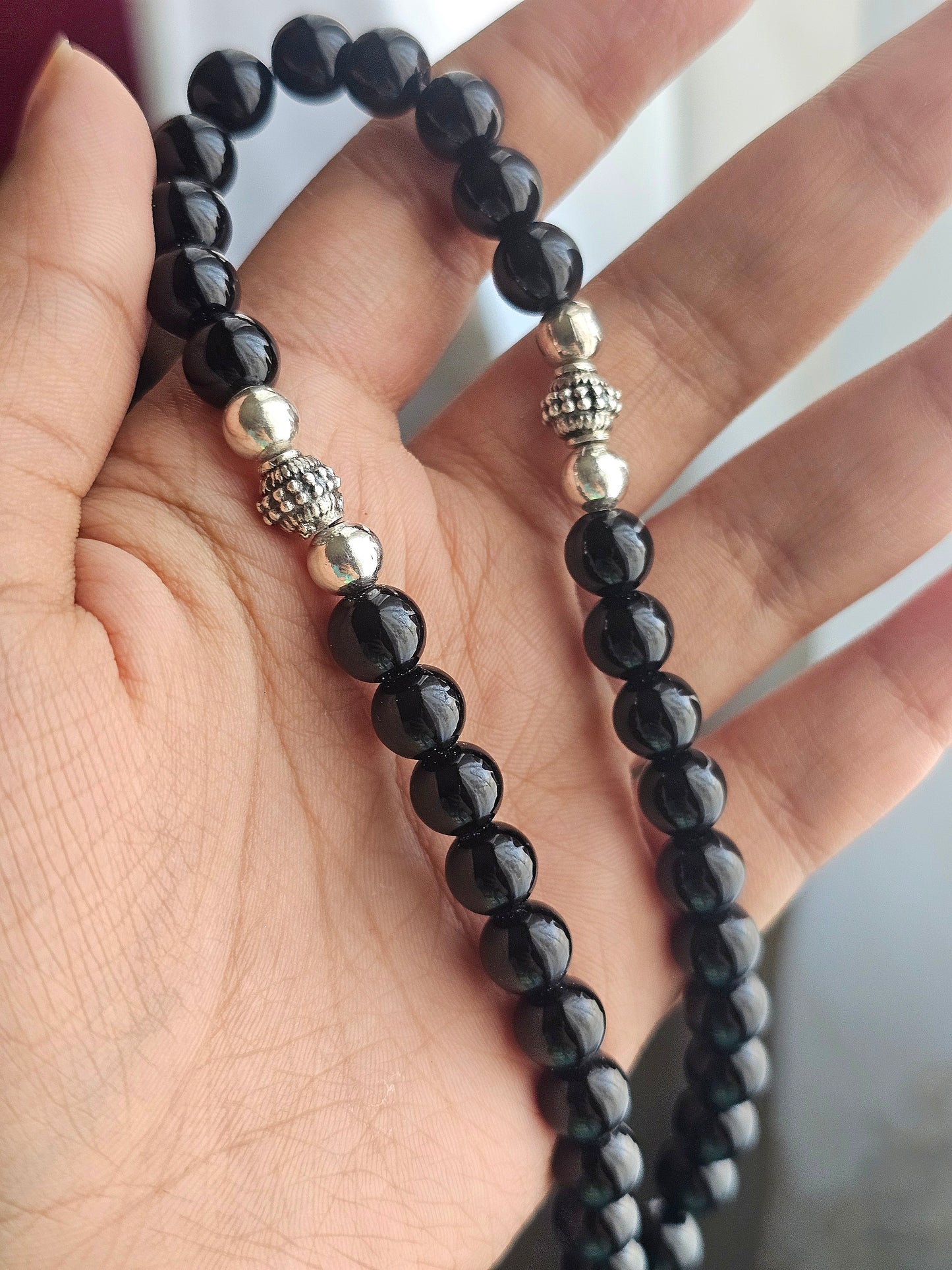 Custom Calligraphy Misbaha - With Black Onyx