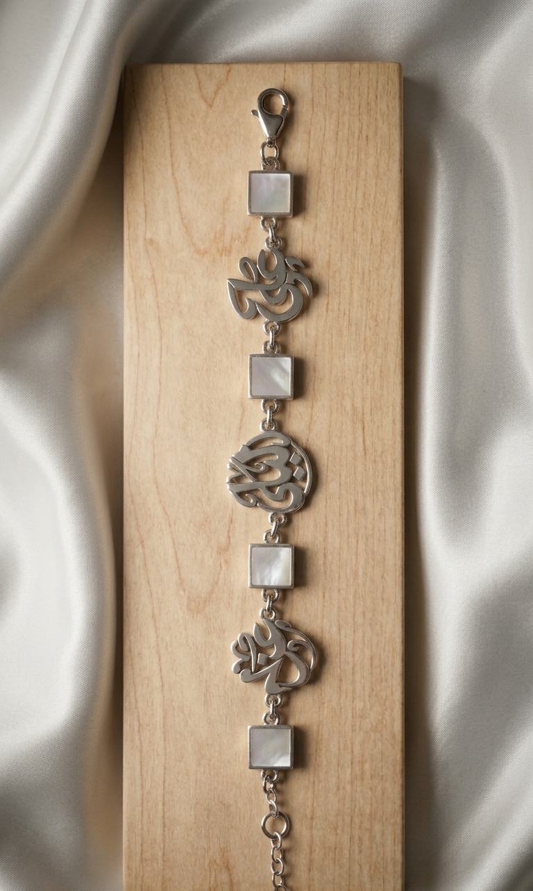Customizable Bracelet with Mother of Pearl stone