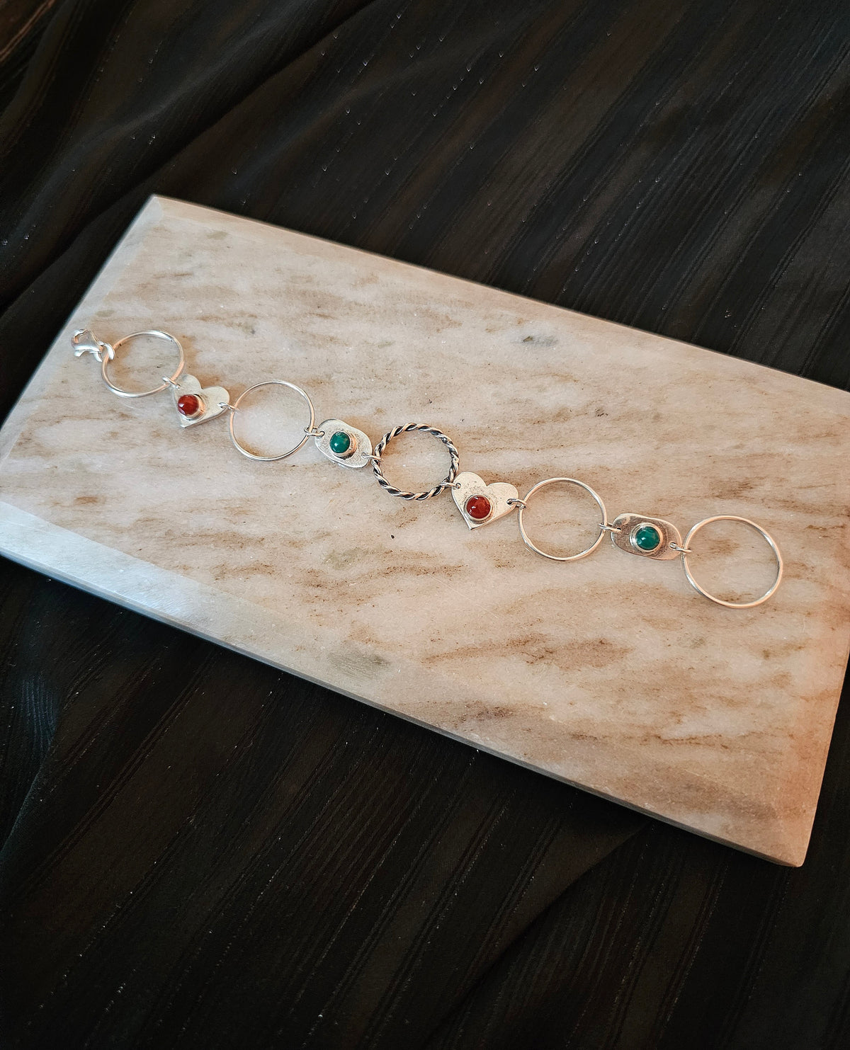 Heart & Ring Link Bracelet
