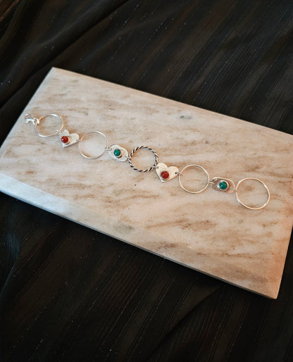 Heart & Ring Link Bracelet