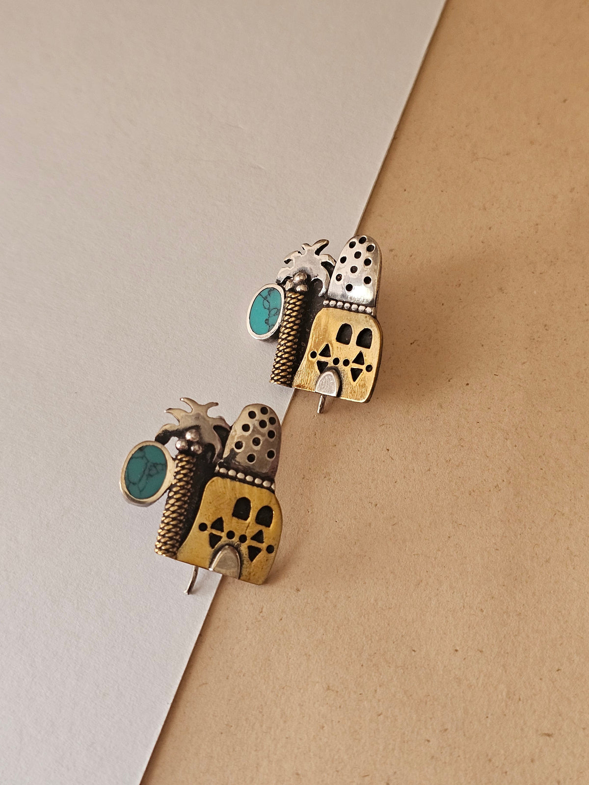 Heritage Palm & House Earrings