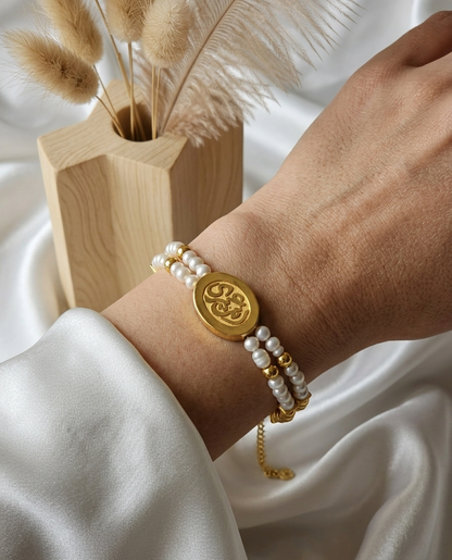 إنت عمرى Double-Strand Pearl Bracelet