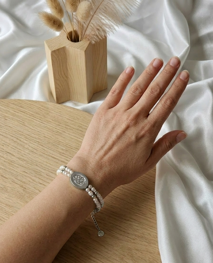 إنت عمرى Double-Strand Pearl Bracelet